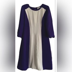 Vtg Lily & Taylor  Deep Purple Dress Size 6 Lined 3/4 Length Sleeves USA…